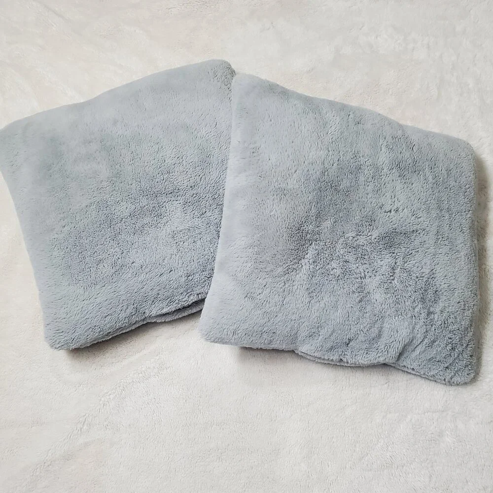 Soft Light Grey Pillows Set of 2